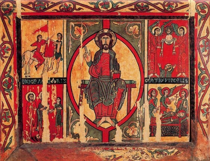 Fronton d'autel de l'église Saint-Martin de Puigbó XIIè s. Gerona Espagne.jpg