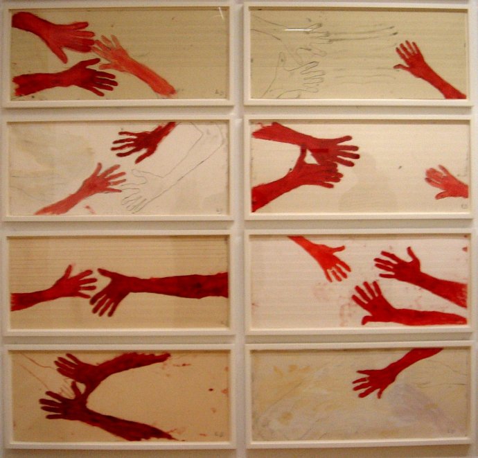 184 Louise Bourgeois - 10 am Is When You come to Me -Dedicated to her long time assistant Jerry; her ”helping hands”- huit des quarantes dessins - 2006.jpg
