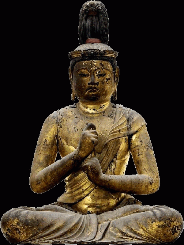 360c Wood Sculpture of Dainichi Nyorai (Mahavairocana) Kamakura period (1190s), attributed to Unkei (d. 1223).gif