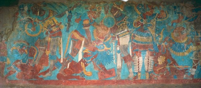 21 fresque de la bataille - acropole maya de Cacaxtla. vers 800-900 Mexique.jpg