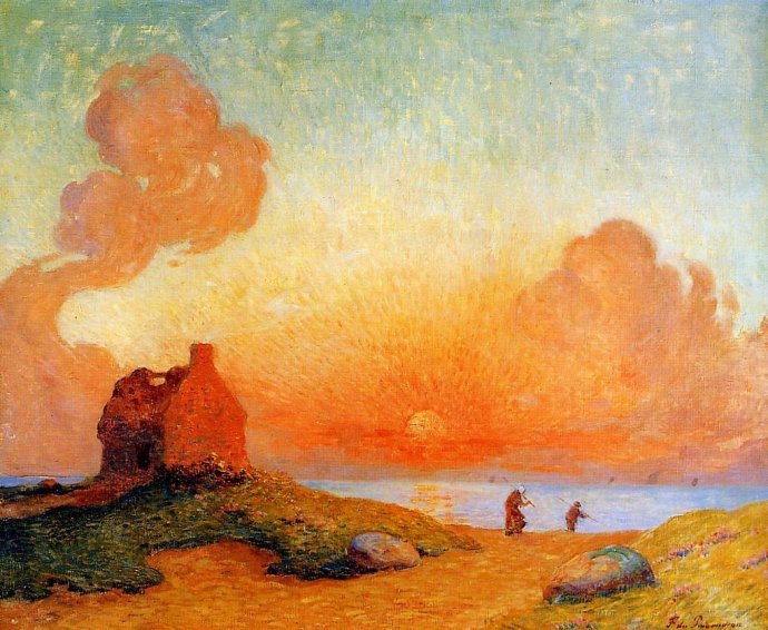 +1787 Ferdinand du Puigaudeau, Sunset by the Sea, Brittany c.1924-1930.jpg