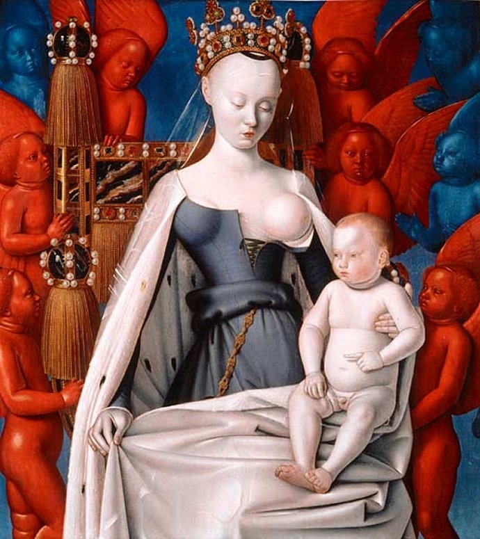 00 Jean Fouquet La Vierge d'Anvers ( diptyque de Melun volet droit) vers 1452-1455 Agnès Sorel   Anvers Belgique.jpg