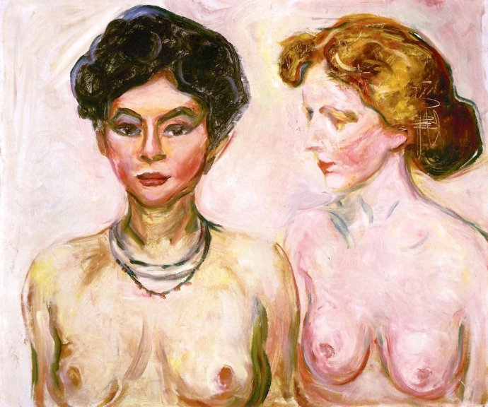 +1796 Edvard Munch - Blond and Dark-Haired Nude 1902-1903.jpg