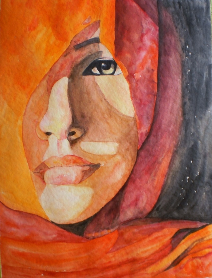+ 2784 Woman with orange scarf  -  Leila Holberg.jpg