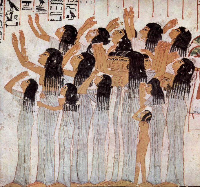 374 Lamenting Women, from the tomb (TT55) of Ramosé  Vizir of Amenhotep III, c. 1411-1375 BCE.jpg