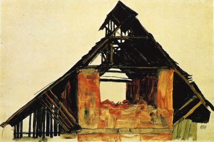 +1707 Egon Schiele, Vecchia casa di mattoni in Carinzia (1913).jpg