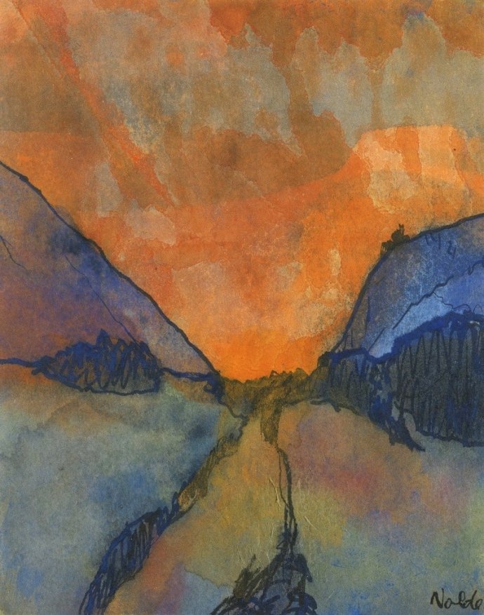 + 2798 Mountain Landscape, Valley with Sunset  -  Emil Nolde.jpg