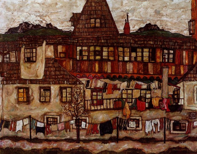 119 Egon schiele house-with-drying-laundry-1917.jpg