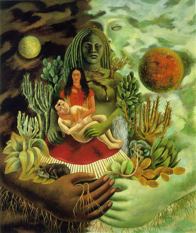 000 416 Frida KahloThe Love Embrace of the Universe, the Earth (Mexico) Diego, Me, and Senor Xolot, 1949.jpg