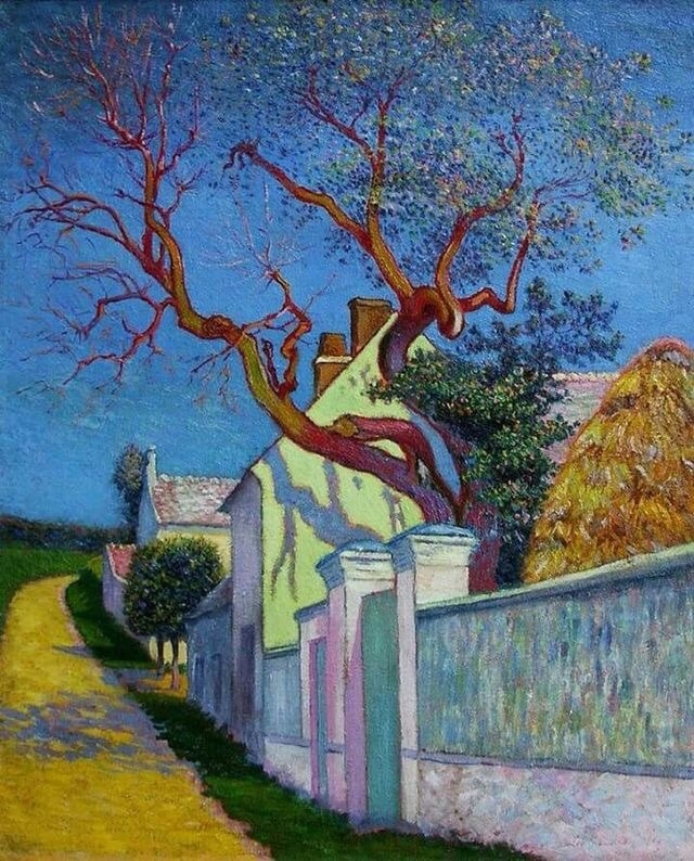++Léo Marie Gausson  Maison à l'arbre rouge (1890).jpg